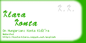 klara konta business card